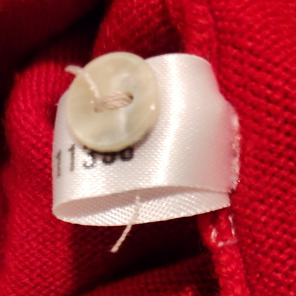Red Button-Up Women's Sweater - Picture 6 of 6